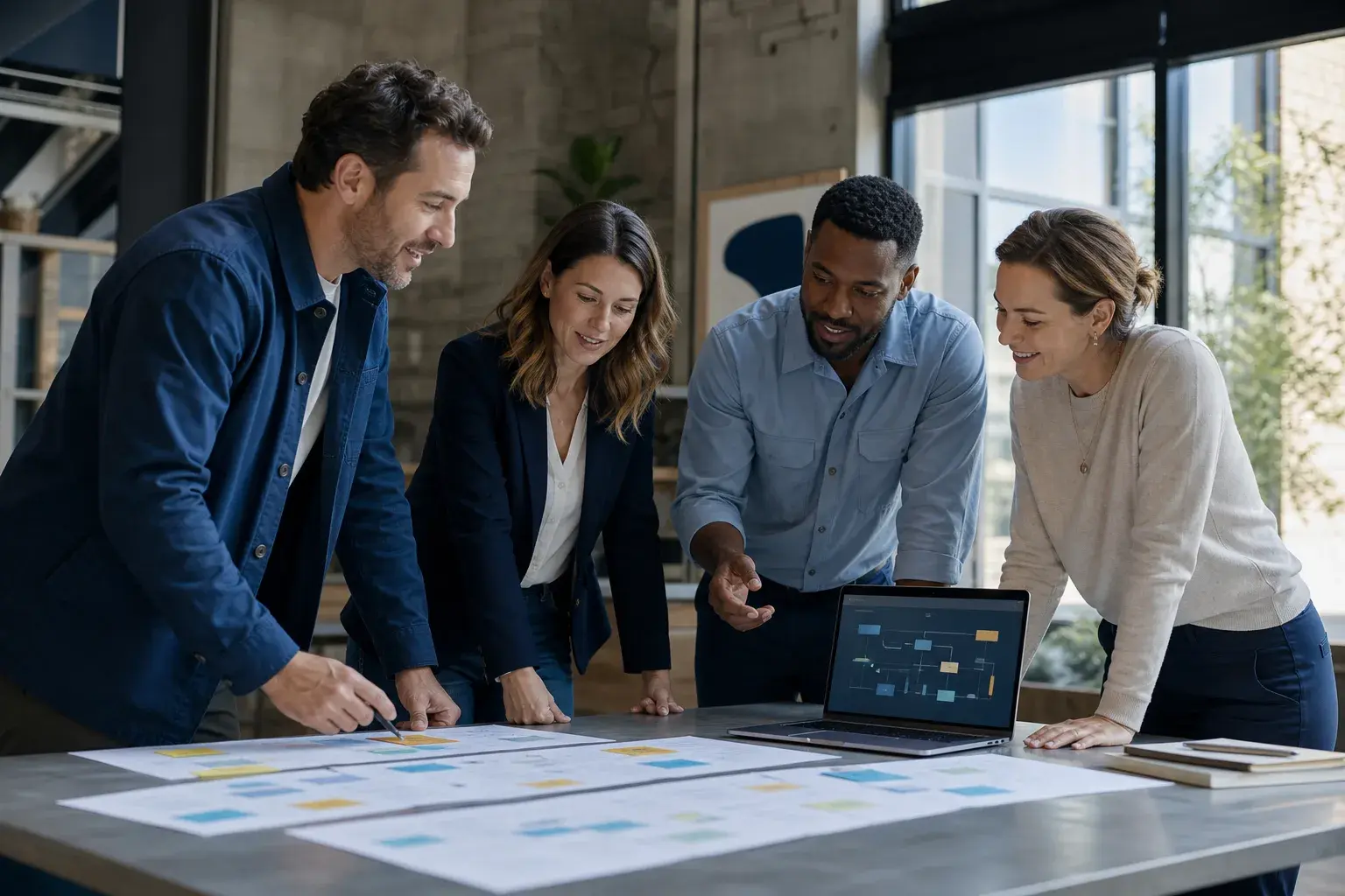 Owner-led business team mapping market opportunities and next actions